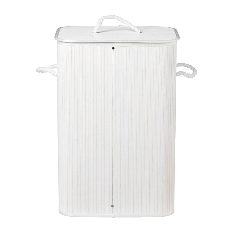 Wasmand bamboe - wit - 72 liter 