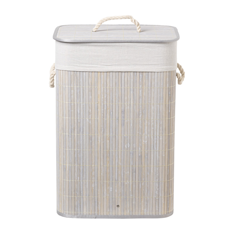 Wasmand bamboe - grijs - 72 liter 