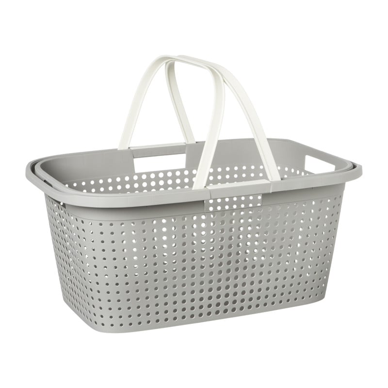 Wasmand Novi met handvat  - grijs - 38 liter 