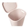 Wasmand met deksel - roze - 57 liter