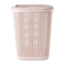 Wasmand met deksel - roze - 57 liter
