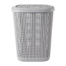 Wasmand met deksel - grijs - 57 liter