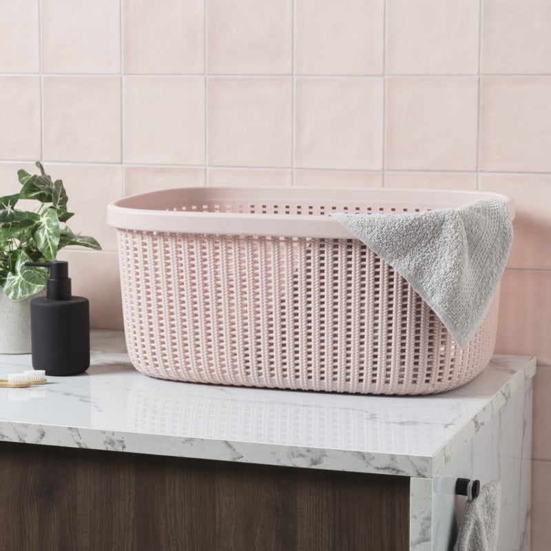 Wasmand - roze - 32 liter 