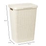 Curver jute wasmand met deksel - 58 liter - beige