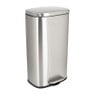 Pedaalemmer rechthoek - zilver - 30 liter