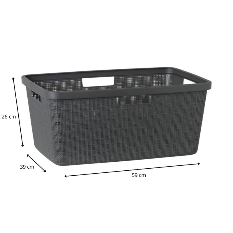 Curver jute wasmand - 46 liter - grijs