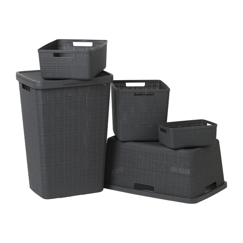 Curver jute wasmand - 46 liter - grijs