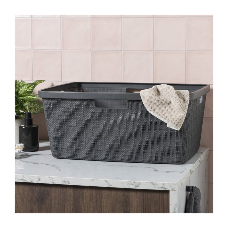 Curver jute wasmand - 46 liter - grijs