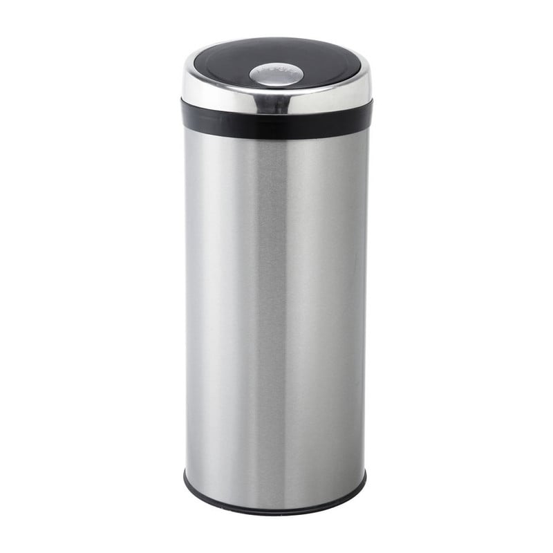 Afvalemmer push - 40 liter - zilverkleurig