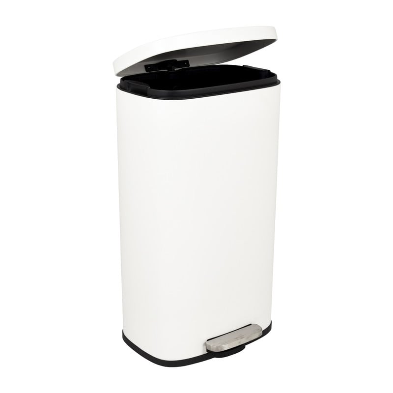 Pedaalemmer rechthoek - mat wit - 30 liter