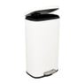 Pedaalemmer rechthoek - mat wit - 30 liter