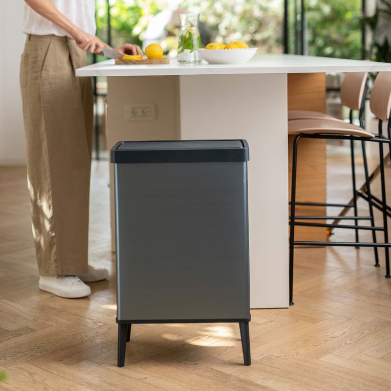 Curver prullenbak Verto - grijs/zwart - 54 liter