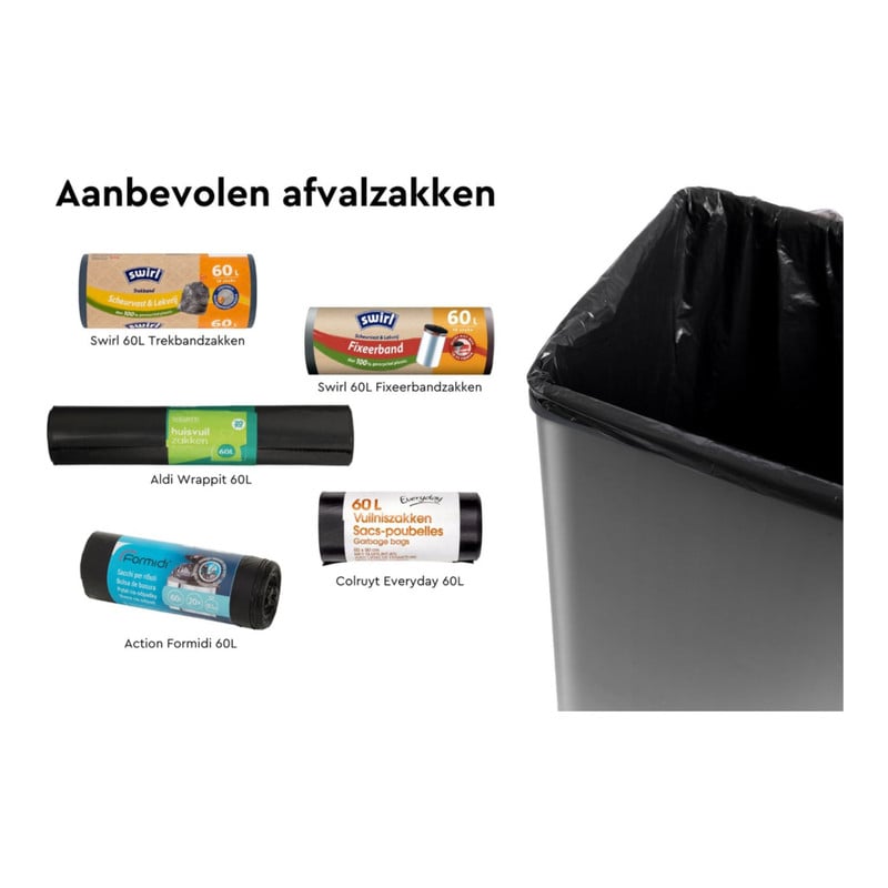 Curver prullenbak Verto - rosékleurig/zwart - 54 liter