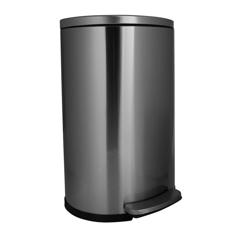 Pedaalemmer D-vorm - zilverkleurig - 40L