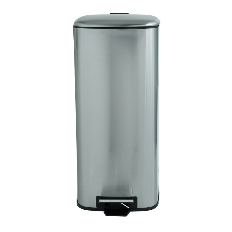 Pedaalemmer vierkant - zilver - 30 liter