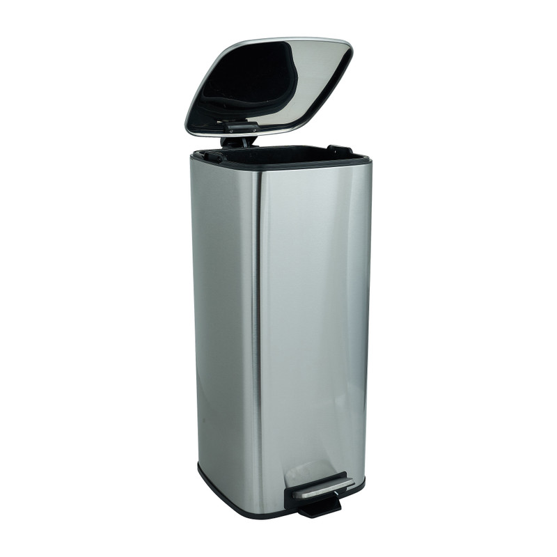 Pedaalemmer vierkant - zilver - 30 liter