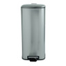 Pedaalemmer vierkant - zilver - 30 liter