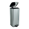 Pedaalemmer vierkant - zilver - 30 liter