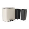 Pedaalemmer 2 vakken - beige - 2x 11.5 liter