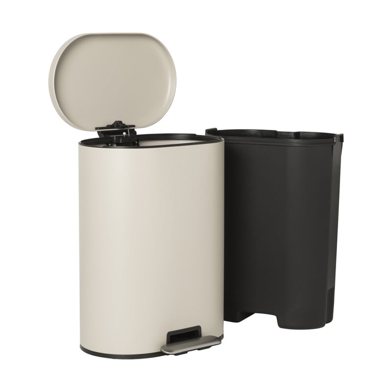 Pedaalemmer ovaal - beige - 50 liter