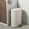 Pedaalemmer ovaal - beige - 50 liter
