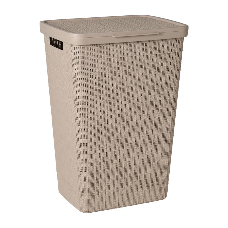 Curver jute wasmand met deksel - 58 liter - bruin