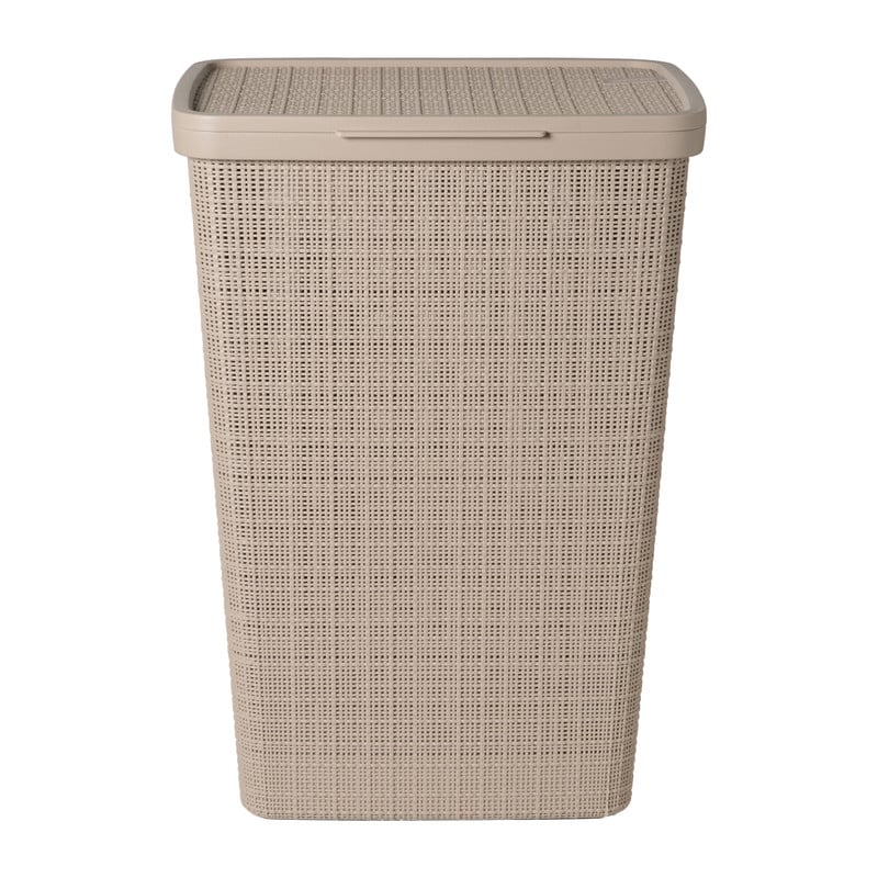 Curver jute wasmand met deksel - 58 liter - bruin