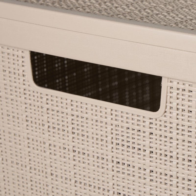 Curver jute wasmand met deksel - 58 liter - bruin