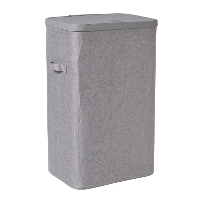 Wasmand linnen look - grijs - 60 liter