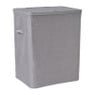 Wasmand linnen look met 2 vakken - grijs - 2x50 liter 