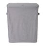 Wasmand linnen look met 2 vakken - grijs - 2x50 liter 