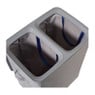 Wasmand linnen look met 2 vakken - grijs - 2x50 liter 