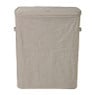 Wasmand linnen look met 2 vakken - beige - 2x50 liter 
