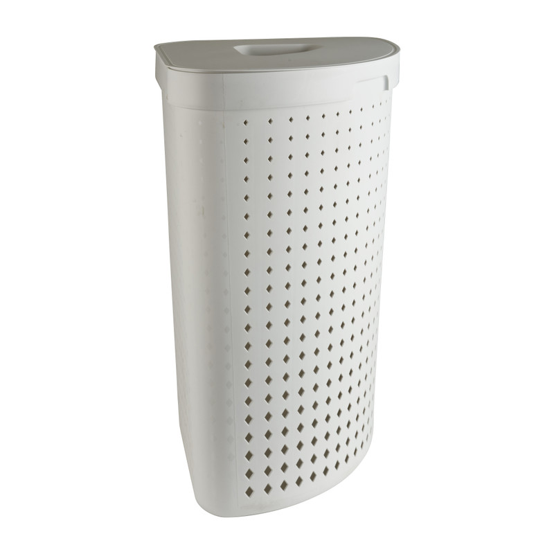 Wasmand hoek - wit - 39,5x50x64 cm