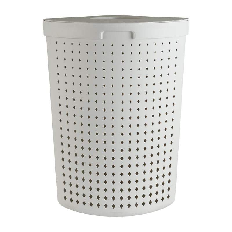 Wasmand hoek - wit - 39,5x50x64 cm