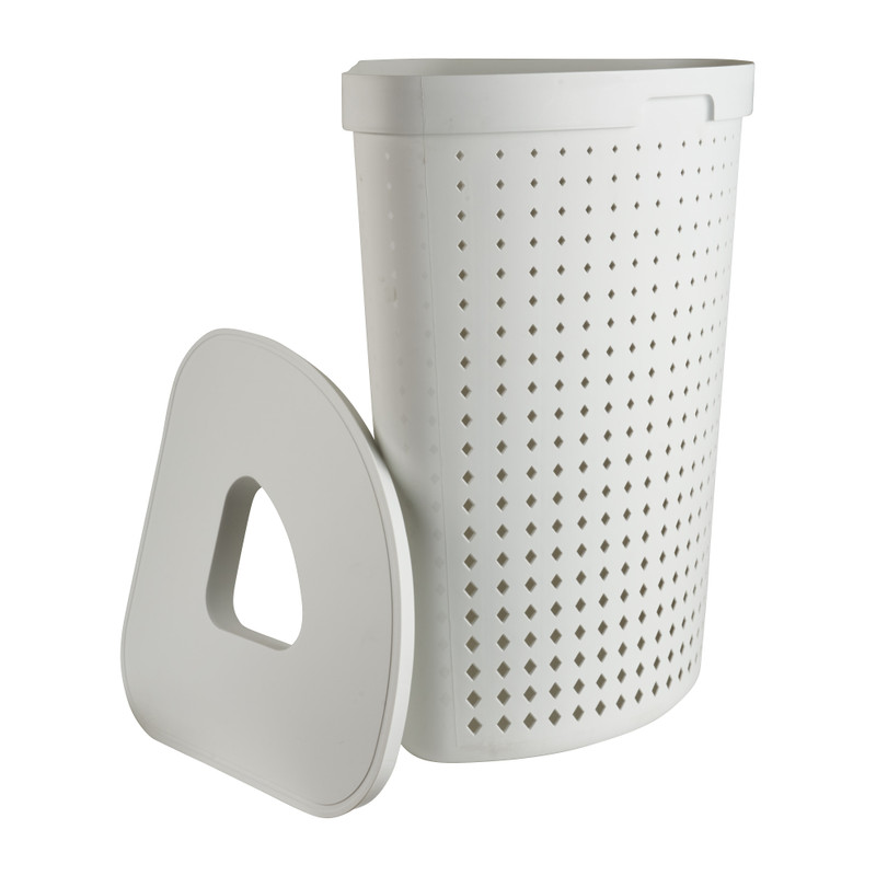 Wasmand hoek - wit - 39,5x50x64 cm