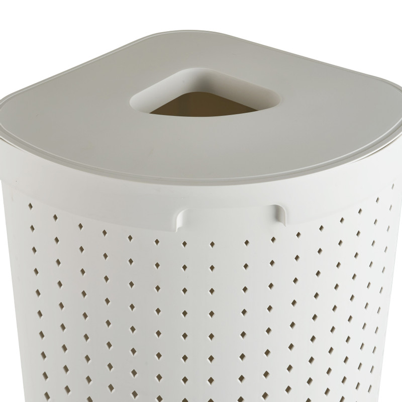 Wasmand hoek - wit - 39,5x50x64 cm