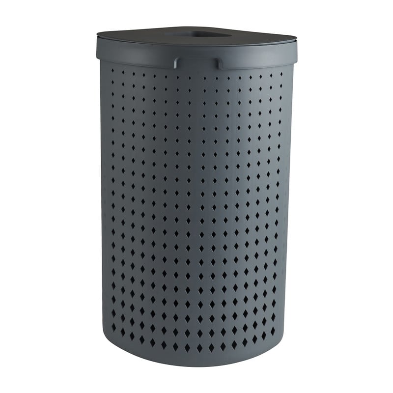 Wasmand hoek - grijs - 39.5x50x64 cm