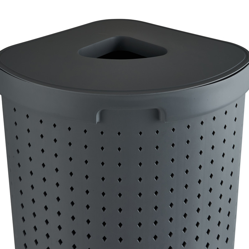 Wasmand hoek - grijs - 39.5x50x64 cm