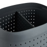 Wasmand ovaal - 2 vakken - grijs - 61 liter 