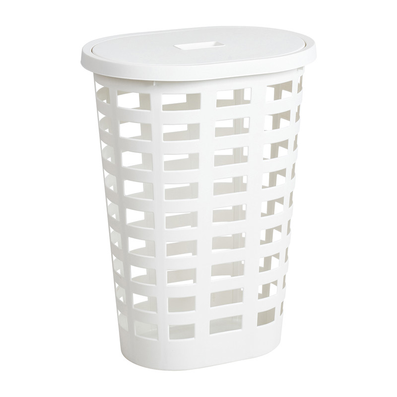 Wasmand ovaal - wit - 54 liter 