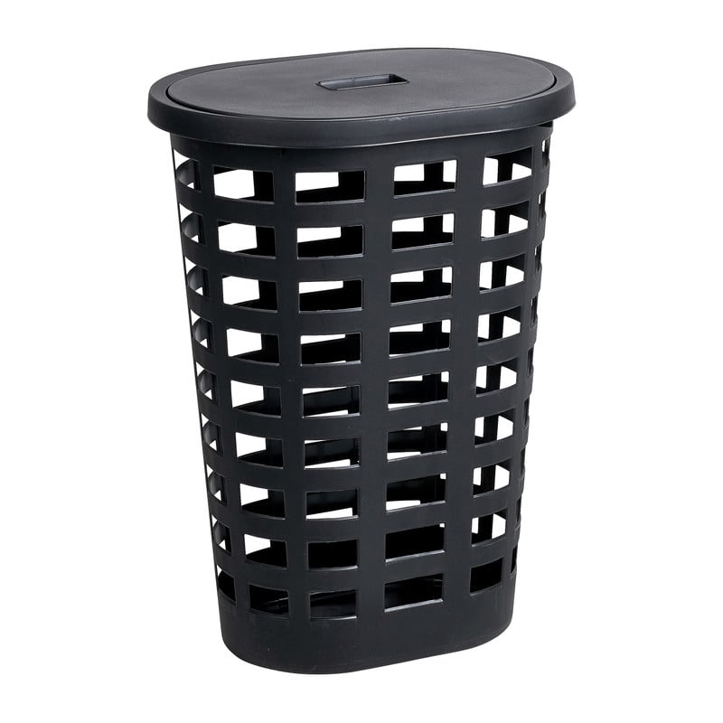 Wasmand ovaal - zwart - 54 liter 