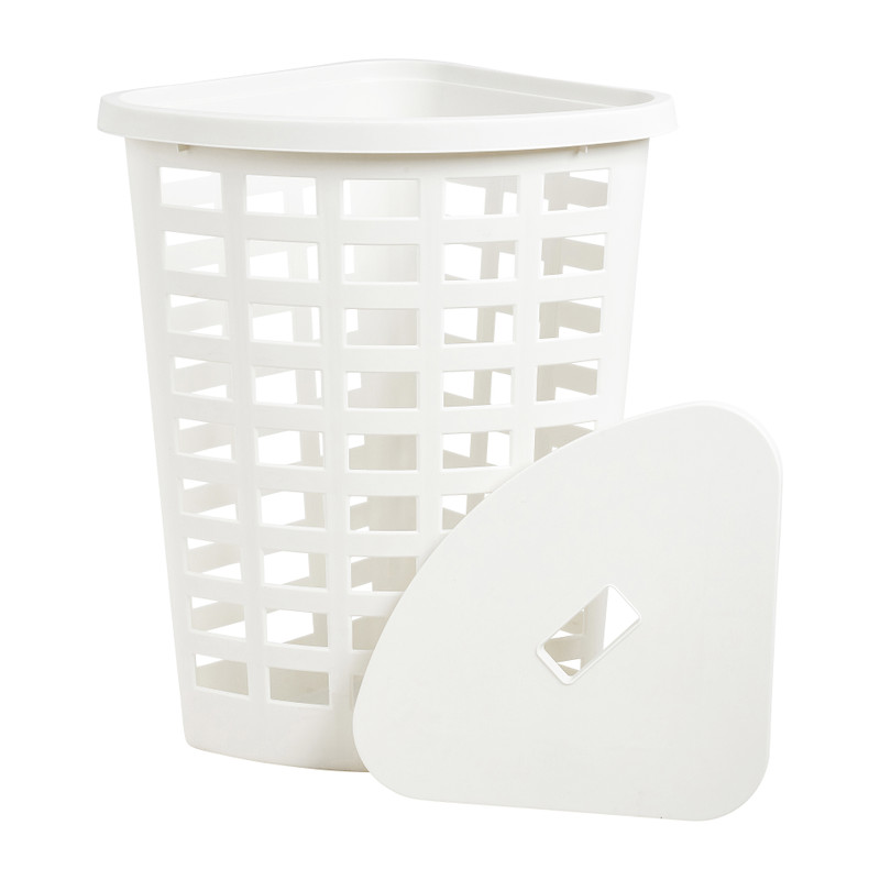 Wasmand hoek - wit - 54 liter