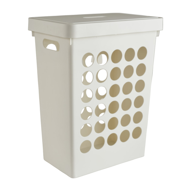 Wasmand vierkant - wit - 33 liter 