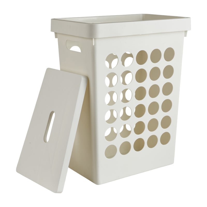 Wasmand vierkant - wit - 33 liter 