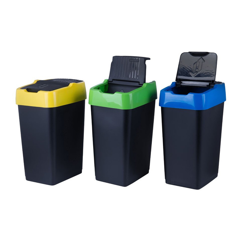 Afvalscheider triple - 3x18 liter - zwart