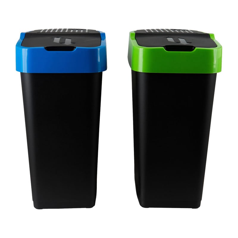 Afvalscheider duo - 2x35 liter - zwart