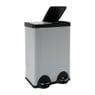 Pedaalemmer duo bin - 2x30 liter - wit