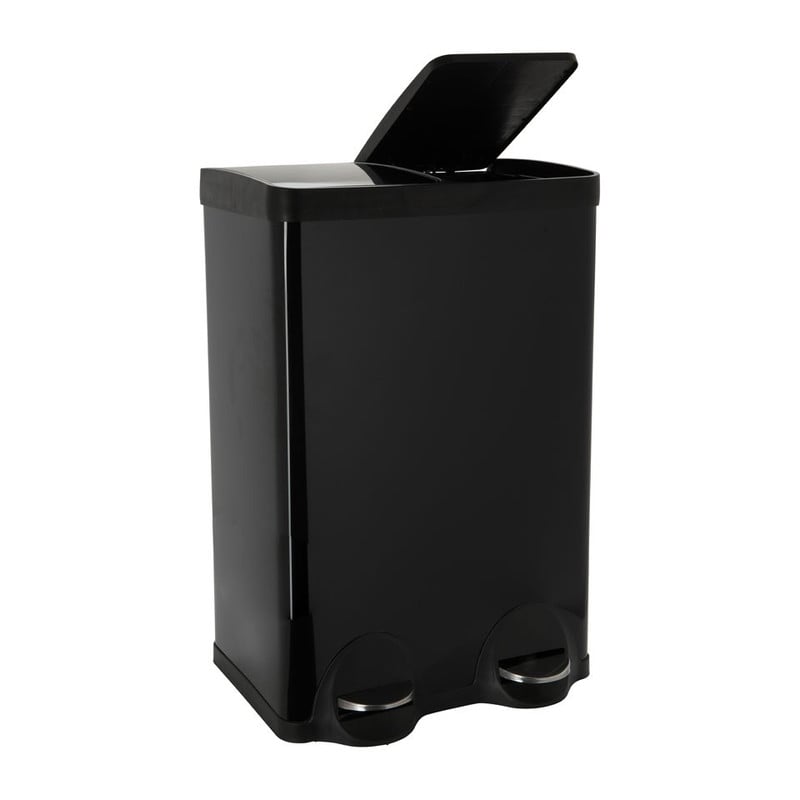 Pedaalemmer duo bin - 2x30 liter - zwart