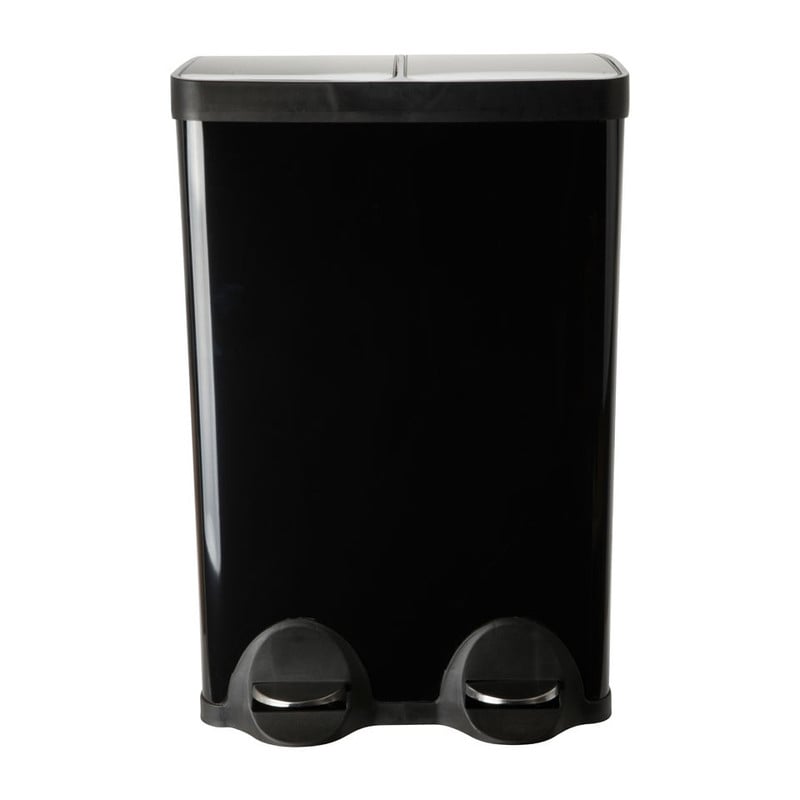 Pedaalemmer duo bin - 2x30 liter - zwart